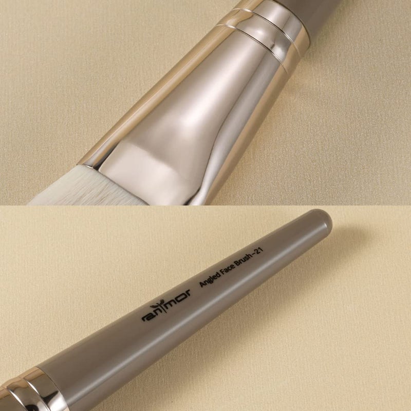 Anmor Contour Brush, Premium Contour Blush Bronzer Face Makeup Brush, Perfect For Cheek Forehead Jaw Nose Blending Deepening Contouring Polishing, Suitable For Powder Liquid Cream (Angled Contour - Image 5